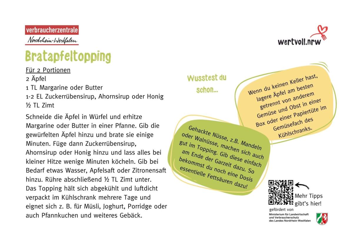 Postkarte Apfel Rückseite